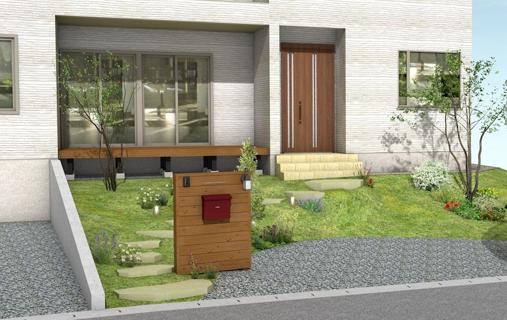 芝生の法面　ナチュラル